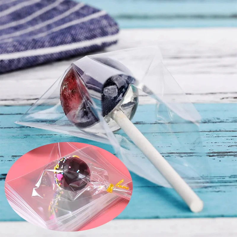 

Transparent Plastic Bags Wedding Lollipop Party Gift Bag For Candy Cookie Packaging 100PCS/Lot Opp Cellophane Bag