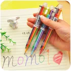 50 шт. креативная многоцветная шариковая ручка 6 в 1 красочные пластиковые ручки канцелярские принадлежности Школьные принадлежности