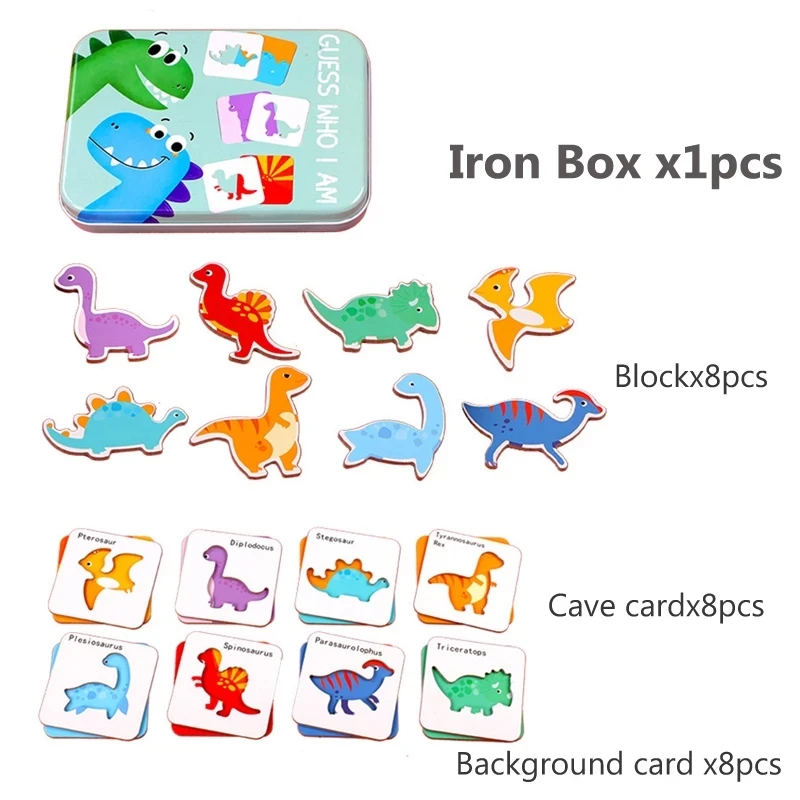 Деревянный 3D-пазл для детей игрушка животное фрукты познавательная карта