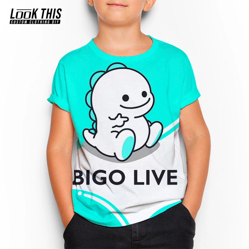 

BIGO LIVE 3D Cartoon Dinosaur Children's T-shirt Summer 2021 New Girls Boys Short Sleeve Tops Funny Family Look Kids T Shirts