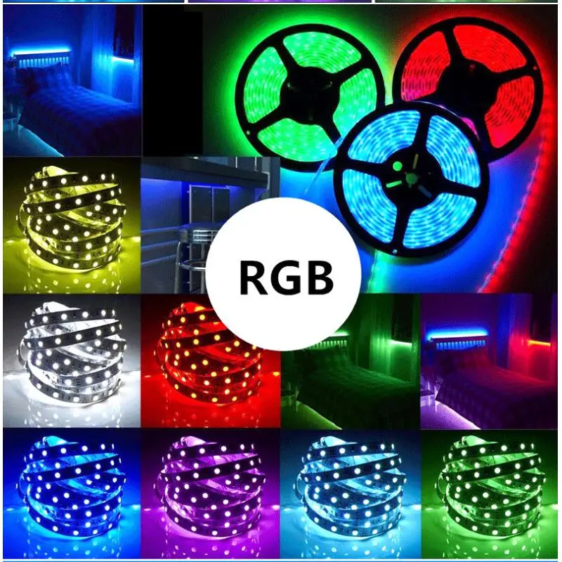 

Popular Indoor RGB LED Tape Light With WiFi Controller 12V 24V Working Voltage 5M 10M 15M 20M Strip Light SMD5050 Easeking Brand