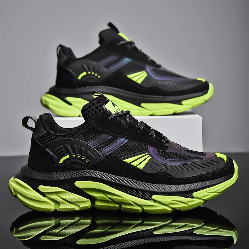 

Ins Hot Men Running Shoes,Non Slip Gym Tennis Shoes,Breathable Flame Laser Sneakers Walking Workout Sport Shoes