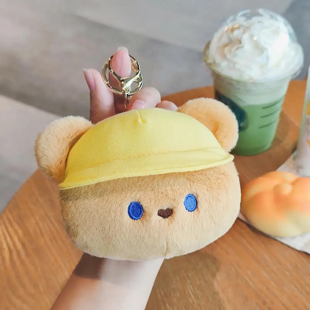 

Coin Purse Fluffy Lovely Hat Cartoon Toy Wallet Portable Zipper Pouch Storage Bag Kawaii Mini Bear Coin Purse Pendant for Bag