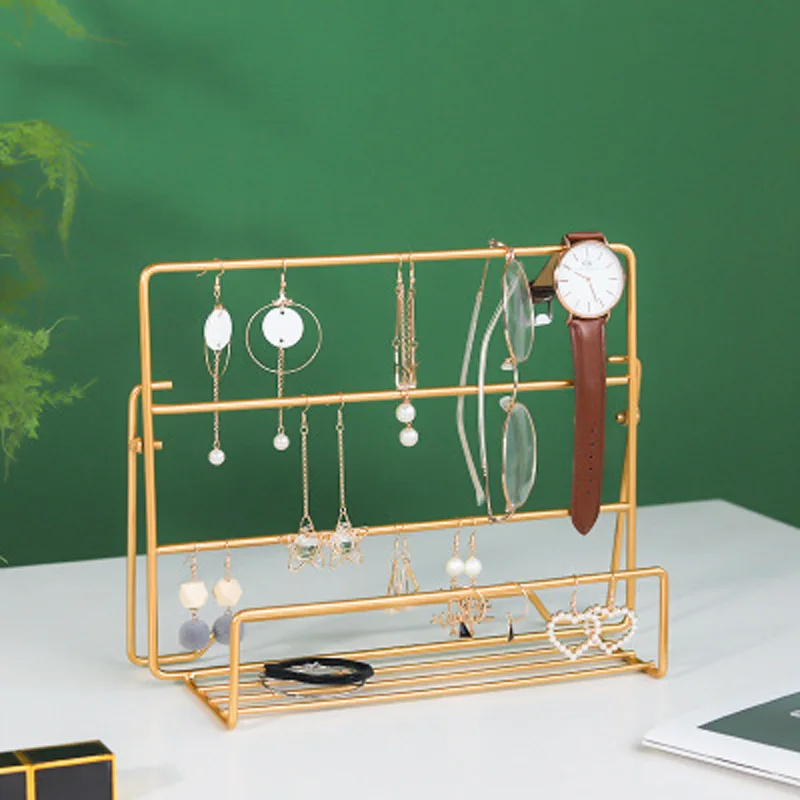 

New earring storage rack wrought iron rack jewelry display stand creative home furnishings headwear jewelry storage rack