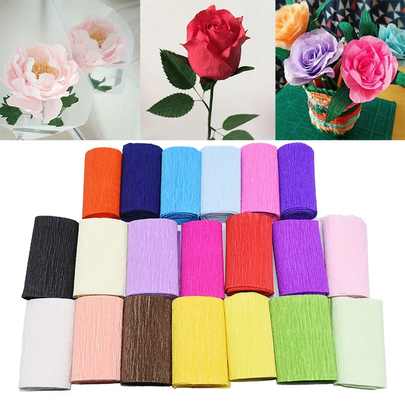 

250cm*50cm Origami Crinkled Crepe Paper Craft DIY Paper Flowers Making Gift Wrapping Fold Scrapbooking Party Decoration Supplies