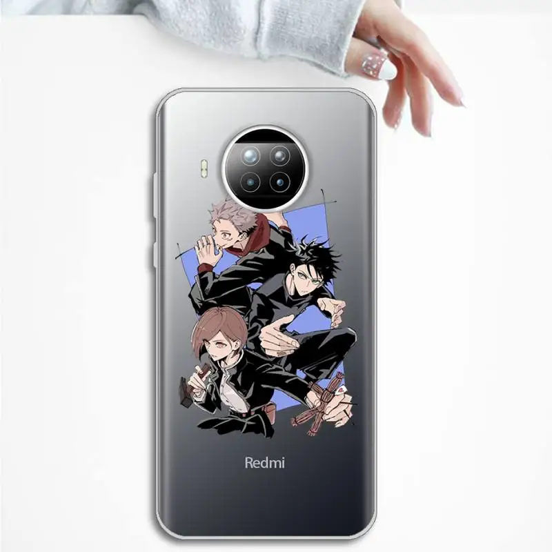 

Anime Jujutsu Kaisen Phone Case Transparent for Xiaomi mi Redmi note 10 t 8 9 pro lite 11 Samsung S 8 9 10 20 plus ultra