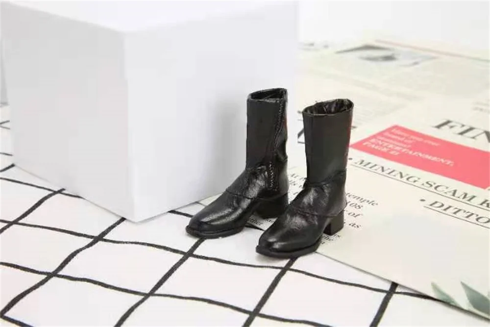 

Модные черные однотонные ботинки в масштабе 1:6, модель капитана США, костюм для куклы 12-дюймовой сборки
