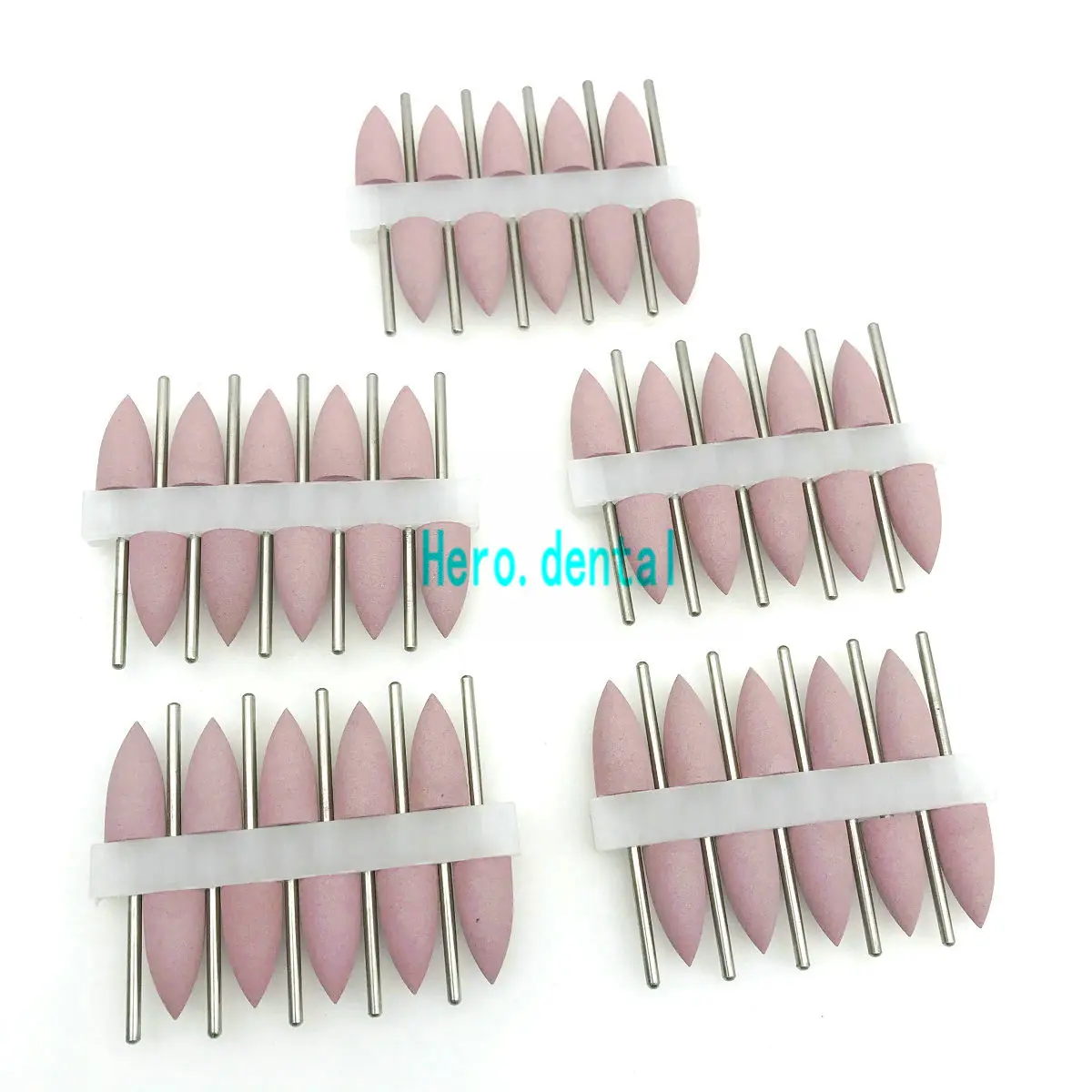 

50 шт. 2,35 мм стоматологическая силиконовая резина камедиевая основа Скрытая протез полировочные боры розовый