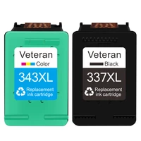 veteran 337 343 ink cartridges compatible for hp337 hp343 with hp photosmart 2575 8050 c4180 d5160 deskjet 6940 d4160 c4150