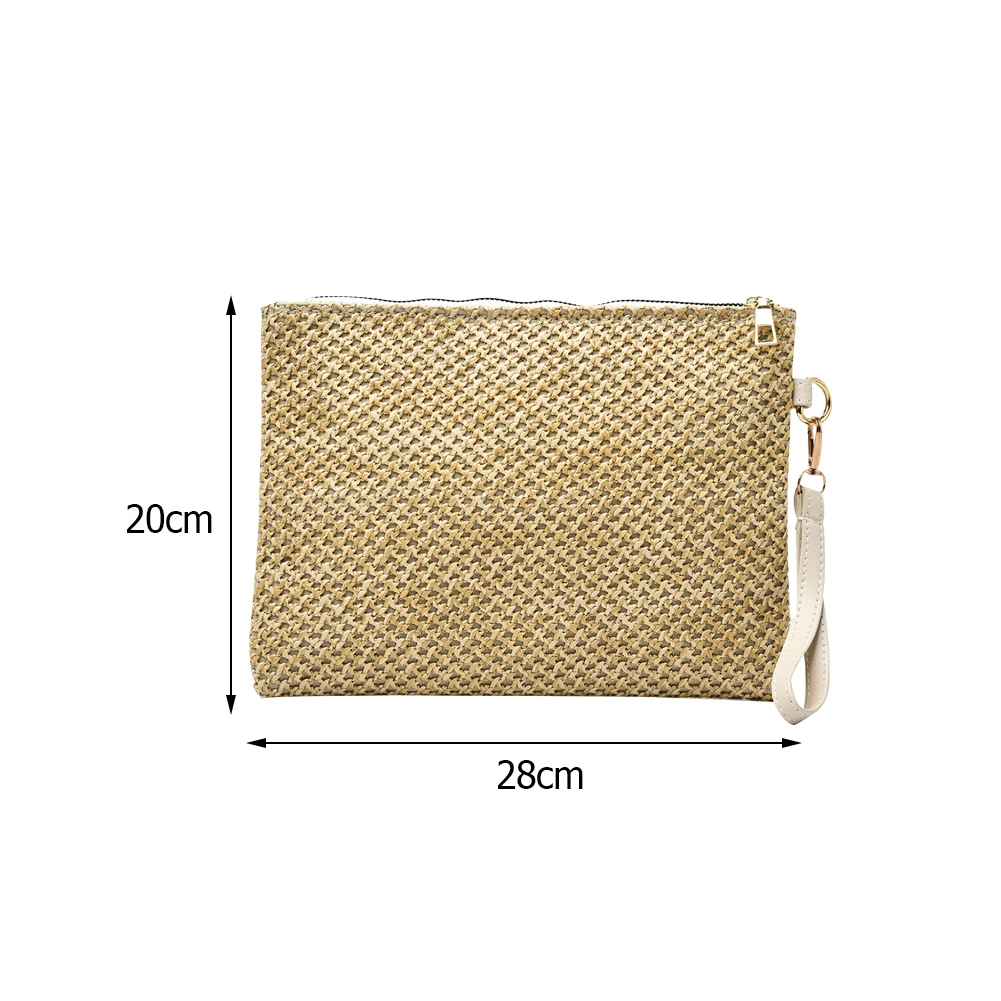 

2021 NEW Vintage Women Straw Woven Day Clutches Envelope Bag Beach Vacation Casual Ladies Small Handbag