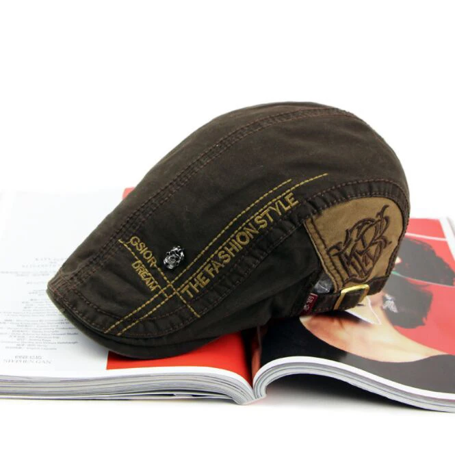 

Мужские осенние хлопковые береты, хит продаж, Европейский Стильный однотонный берет с вышитыми буквами и надписью, плоская кепка, кепка Gorros