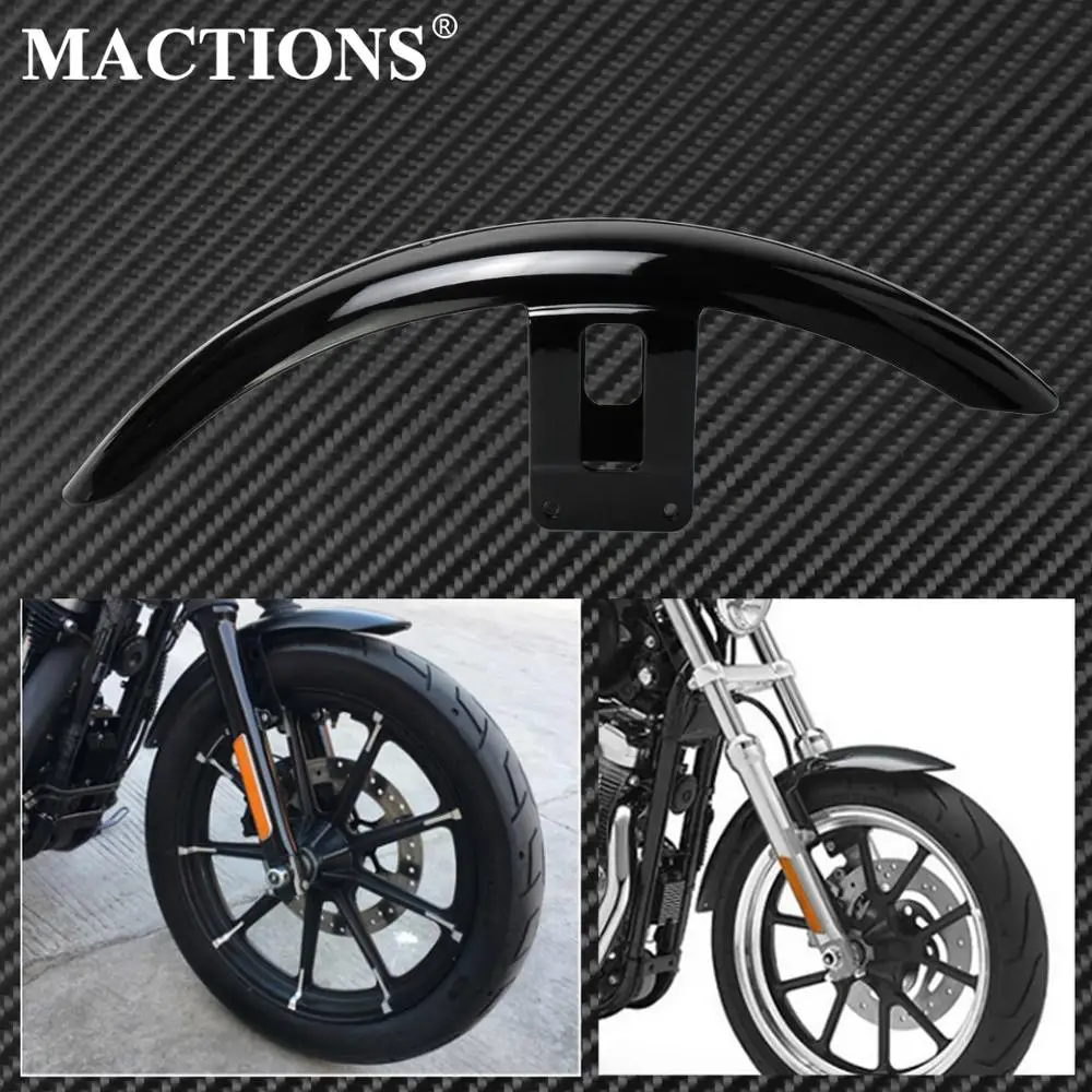 Motorcycle Front Fender Mudguard Cover Gloss Black ABS Plastic Fits For Harley Sportster Iron 883 Super Low XL883L 2004-2016