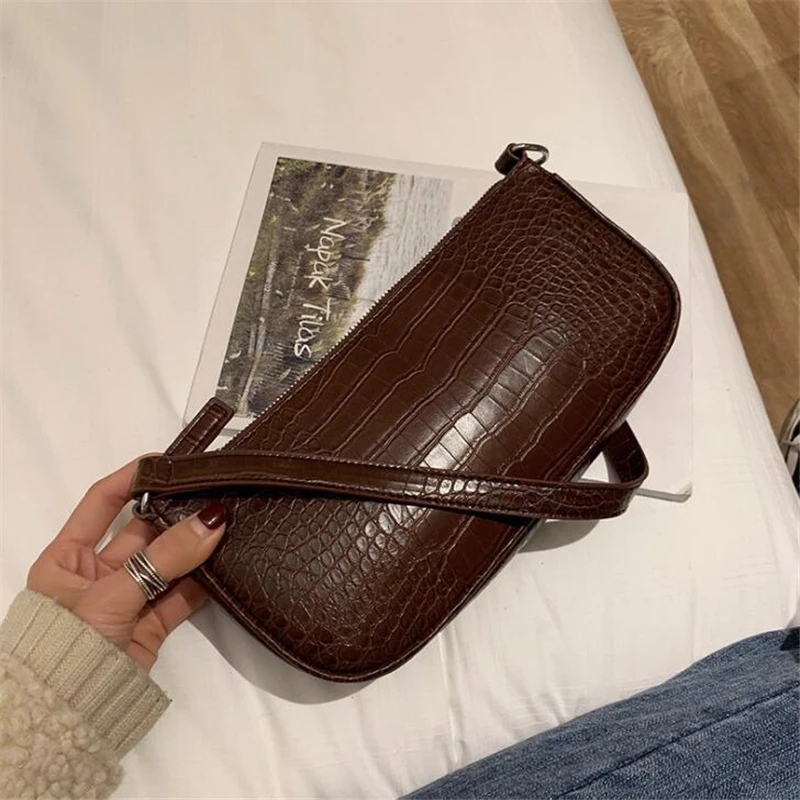 Ретро Аллигатор кожи узор женские маленькие сумки короткие сумки с ремнем на плечо телефон кошелек вечерний клатч, высокое качество PU кожа