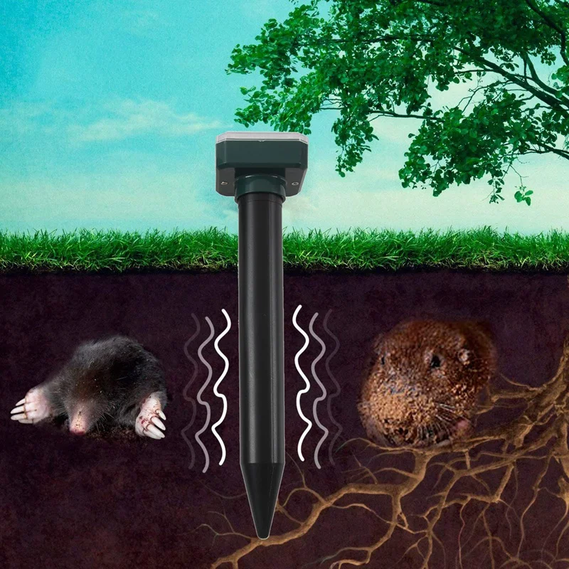 2 Pieces Solar Sonic Mole Repellent Vole Deterrent Chaser Spike | Дом и сад