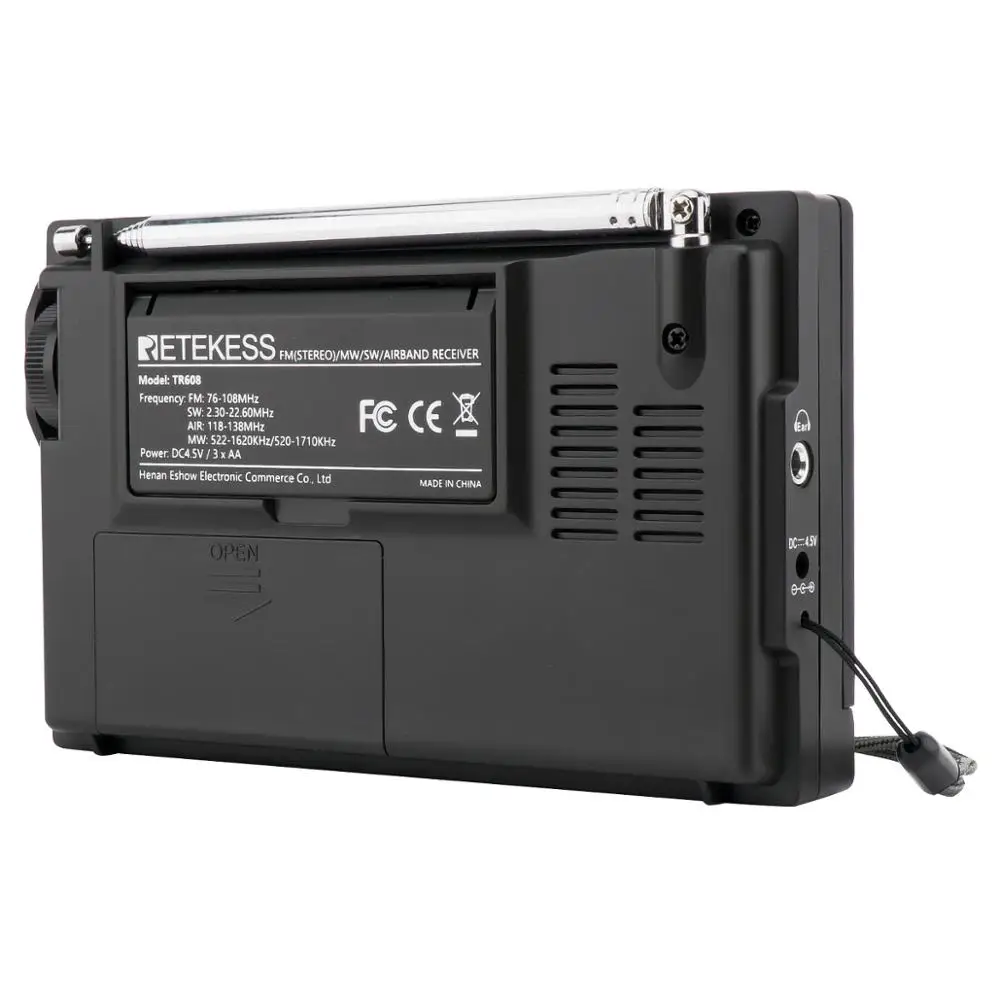 Портативный радиоприемник RETEKESS TR608 авиационный Диапазон FM MW SW воздушный ресивер