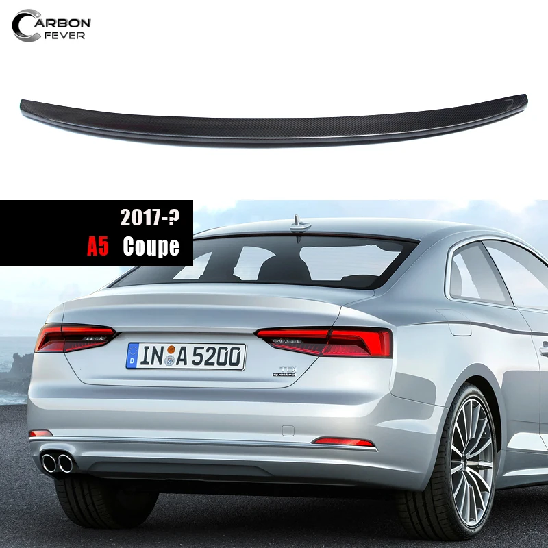 

Rear Trunk Spoiler for Audi 2017 -  A5 BW8 2-Door Coupe Gloss Finished Carbon Fiber Rear Boot Deck Car Styling Tail Wing