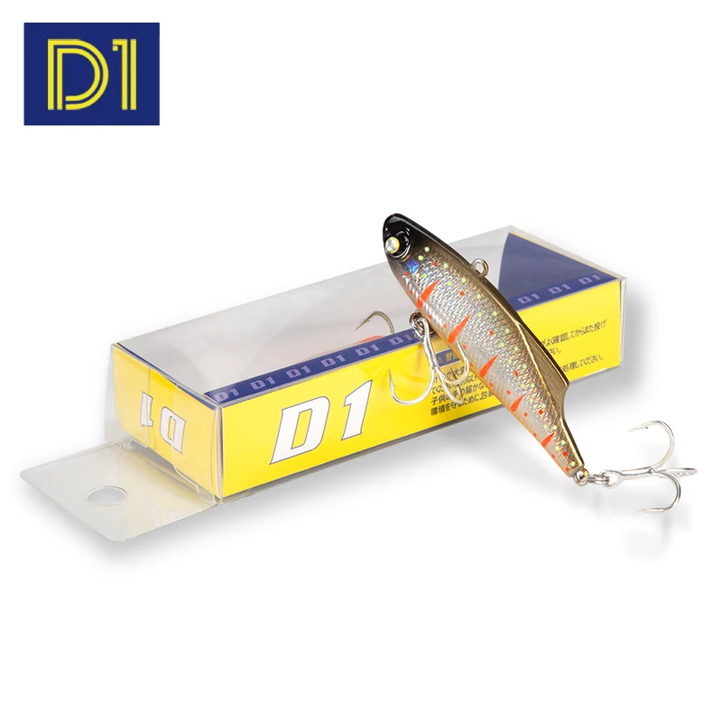 

D1 Sinking VIB Fishing Lure Hard Plastic Artificial Vibration 70mm/13g 85mm/24g Winter Ice Jigging Pike Bait Tackle Isca Peche