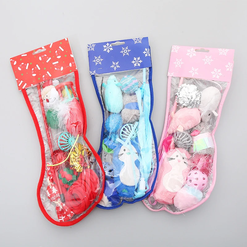 Рождественские носки игрушки для кошек забавные сочетания палочек товары