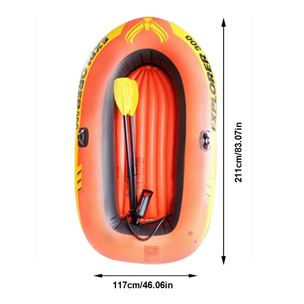 

2-3 Persons Thickened Inflatable Boat Portable Fishing Kayak Drifting Boat Set With Paddles And Manual Pump For Water Sport