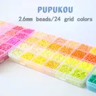 Мини-бусины PUPUKOU 2,6 мм, 24 цветакоробка, 13200 шт.