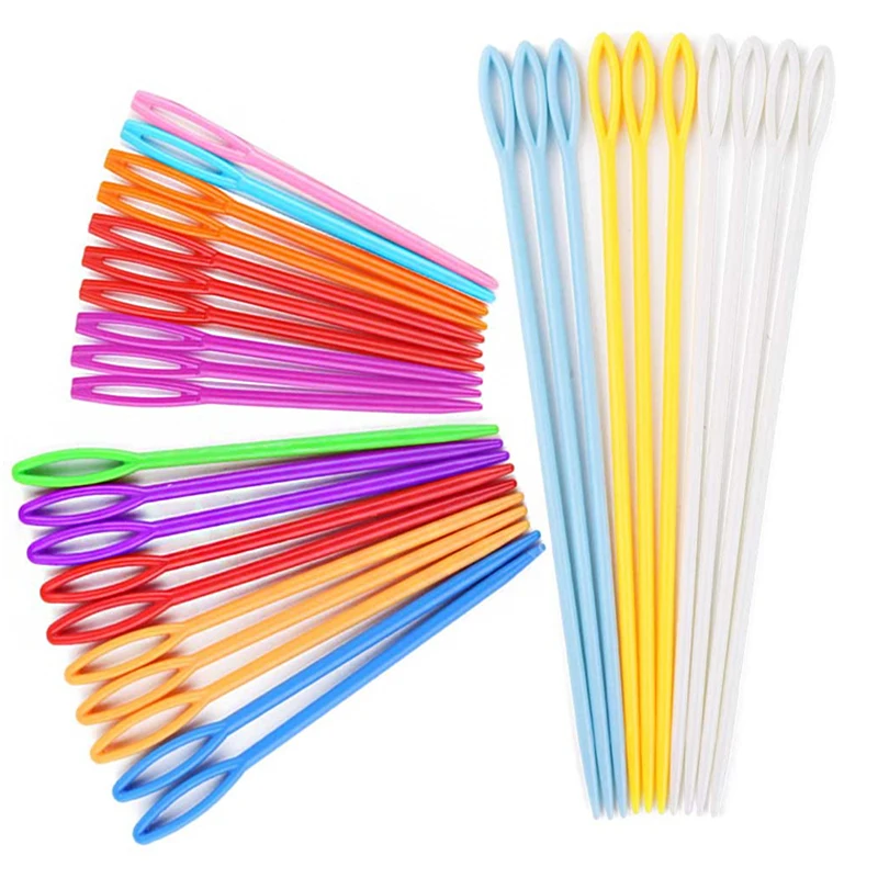 

LMDZ 30Pcs Large Eye Plastic Needles Wool Embroidery Tapestry Weaving Needles Yarn Needles Knitting Needles Hand Sewing Tools
