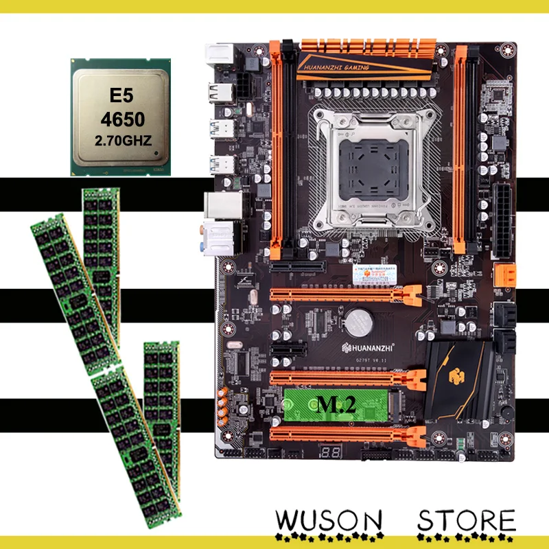 Игровая материнская плата HUANANZHI X79 Deluxe высокоскоростной процессор NVME M.2 SSD слот ЦП