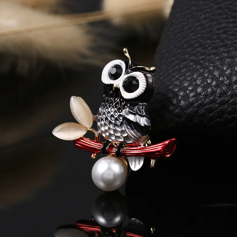 

Owl Animal Rhinestone Brooches Pearl Brooches For Women Clothing Accessories Wedding Decoration Jewelry Gift Brooches Pin