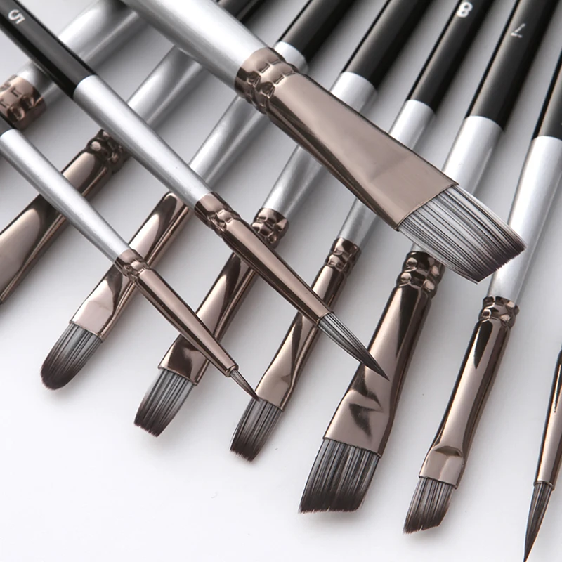 15 шт./компл. набор нейлоновых художественных кистей палитра ножей губки с чехлами