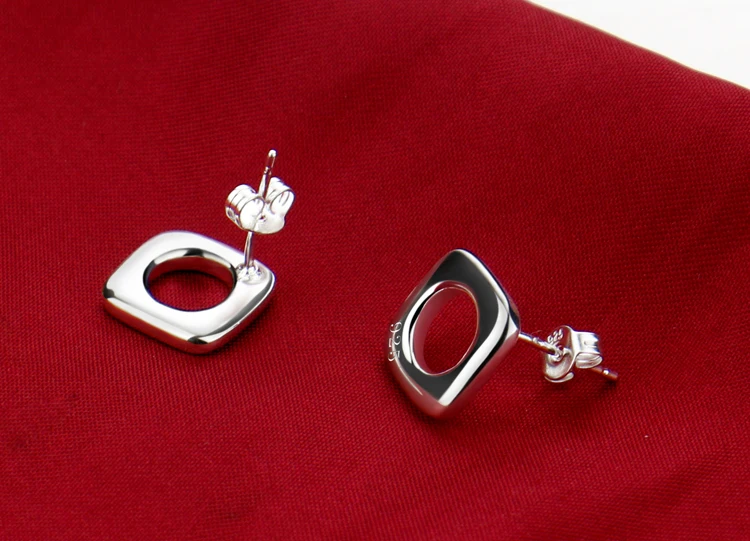 Богемные простые серьги-гвоздики из серебра 925 пробы для женщин лаконичный стиль