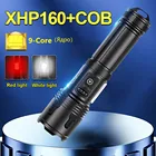 Новый XHP160 + COB 9-ти жильная самый мощный светодиодный фонарик XHP90 тактический фонарик 18650 Usb Перезаряжаемые фонарь обновления Охота фонарик, для детей
