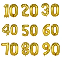 2pcs 32inch jumbo large foil gold number balloons birthday cake smash balloons 1020304050607080 anniversary party decors