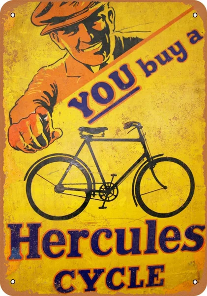 

Металлический знак Hercules для велосипедов, винтажный спиртовой металлический жестяной знак, Постер, настенный налет