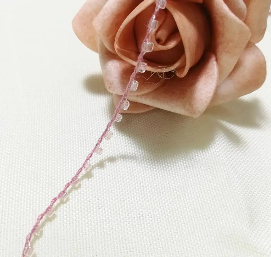 1 м новейшая кружевная ткань отделка бисером хрустальные бусины фиолетовыми