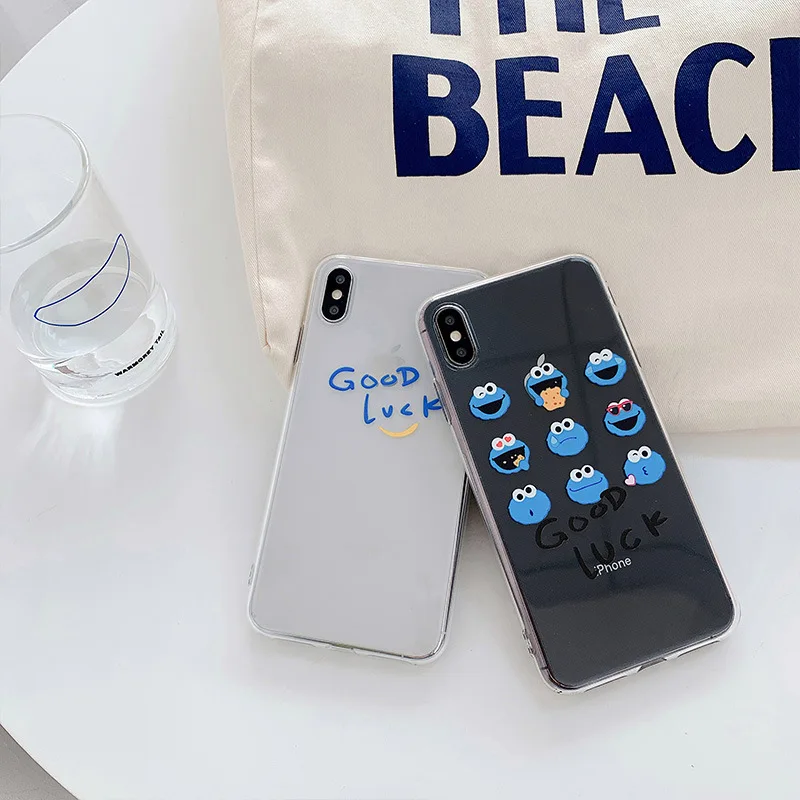 

Cute Sesame Street Cookie monster puppet Phone case for coque iPhone 7 7 Plus 6 6s 8 Plus X XR 11 Pro XS Max case silicone cover