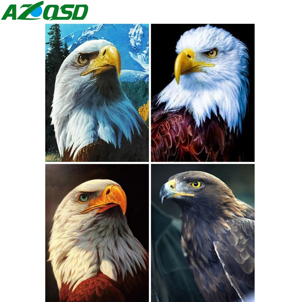 

AZQSD 5D алмазная живопись с орлом, вышивка крестиком, алмазная вышивка, животное, мозаика, картина стразы, украшение для дома