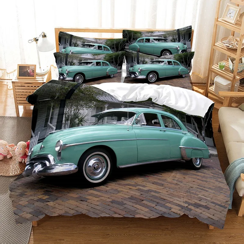 Оранжевое автомобильное постельное белье в стиле ретро комплект постельного