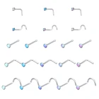 AOEDEJ 20 г шпильки для носа, хирургический стальной нос, кольцо L-образной формы, ноздри с опалом, пирсинга хрящей, ювелирные изделия для тела