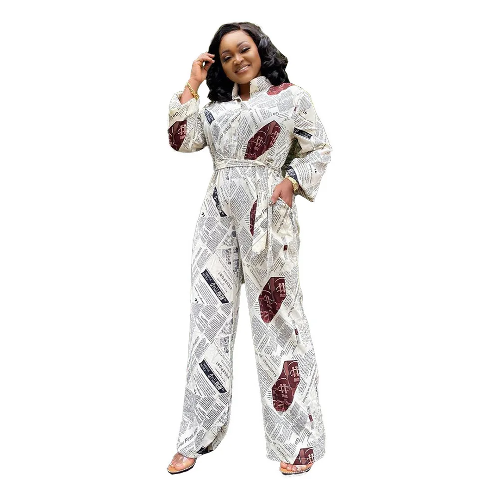 

Spring Autumn Lady Jumpsuit Elegant Jumpsuit Female Overalls Africa Clothing African Clothing Women European Clothing