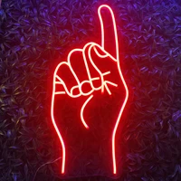led neon sign red hand wall night lights cool neon sign decor for room bedroom bar christmas halloween birthday party supply