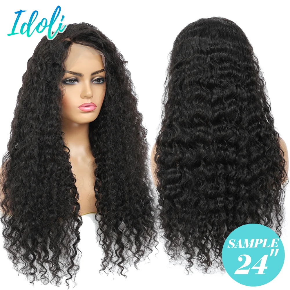 Человеческих волос глубокая волна фронтальной парик 13x4 Синтетические волосы на