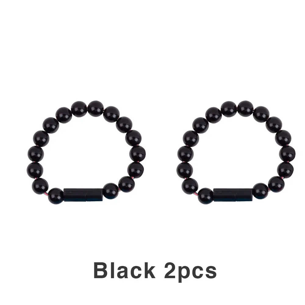 Black 2pcs ET носимая usb зарядка браслет бусины зарядный кабель Портативный USB телефон зарядное устройство для iPhone type C Micro USB Android телефоны - Тип штекера: Black 2pcs