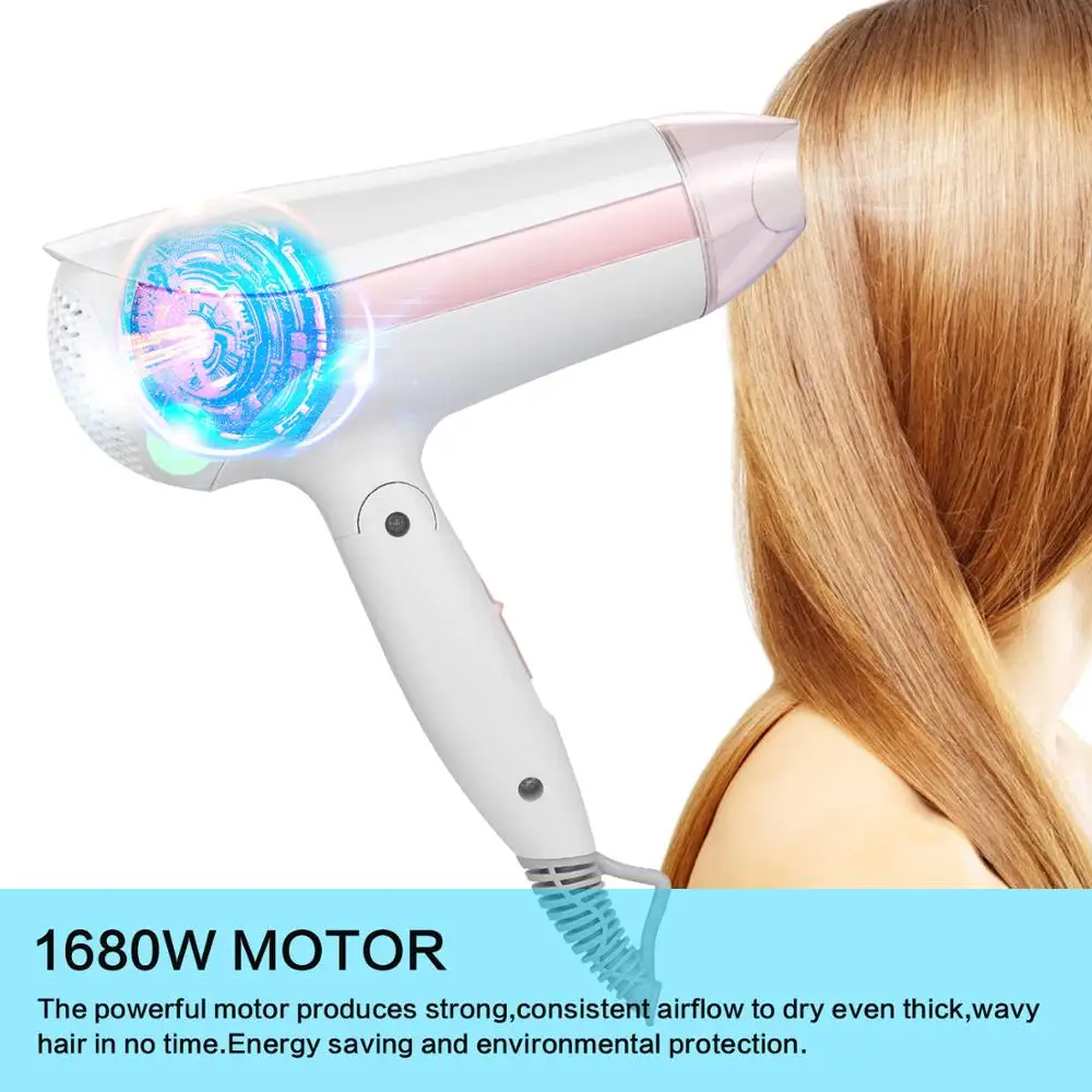 Hair Dryer Hot Cold Blow Air 2 in 1 Brush1600W Electric Heater Brus Multifunctional Styling Tools 100-240V | Бытовая техника