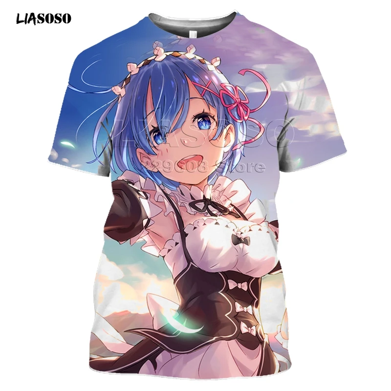 LIASOSO новинка 3D принт для женщин и мужчин аниме Re:zero Rem Ram Милая футболка девочек