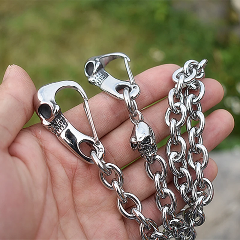 

Fine Men Metal Pants Jeans Stainless Steel Hiphop Wallet Chain Fashion Motorcyle Waist Trousers Chains Theft Prevention