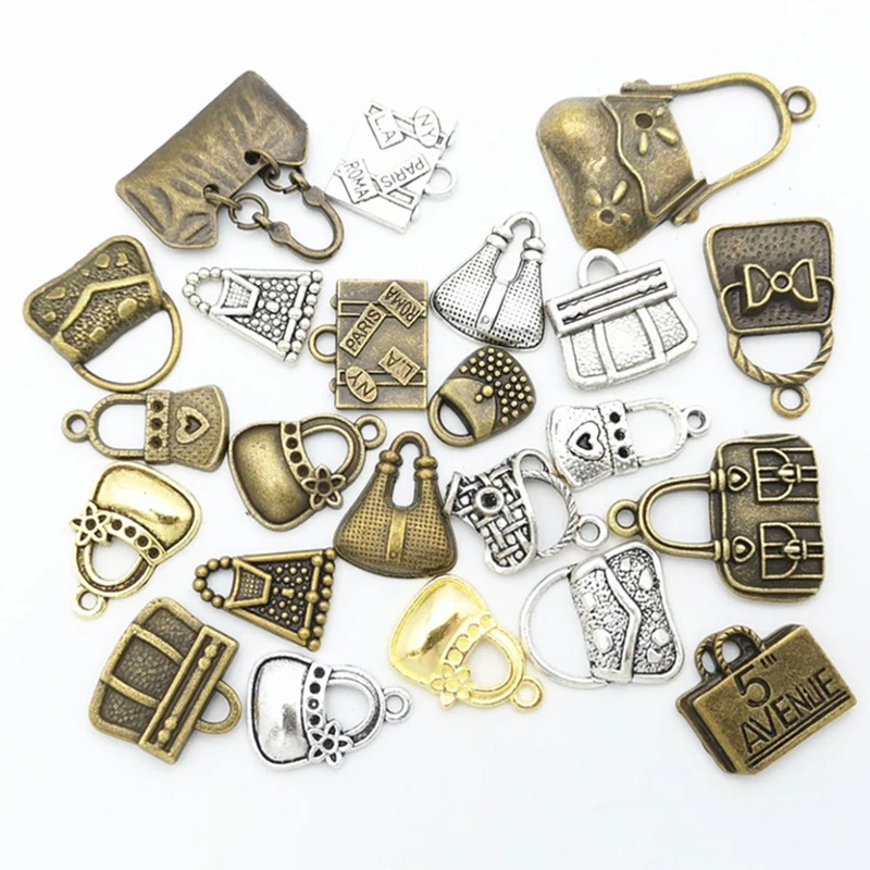 

50g 100g Bag Mixed Charms Pendant Bracelets Necklaces Accessories for Craft Jewelry Making Components DIY Ladies Bag Charms