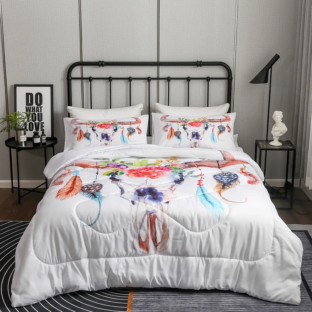 

Simple Style Comforter Bedding Set King Antlers Wind Chimes Comforter Quilt with Pillowcase Home Comforter Quilt Set for Adults