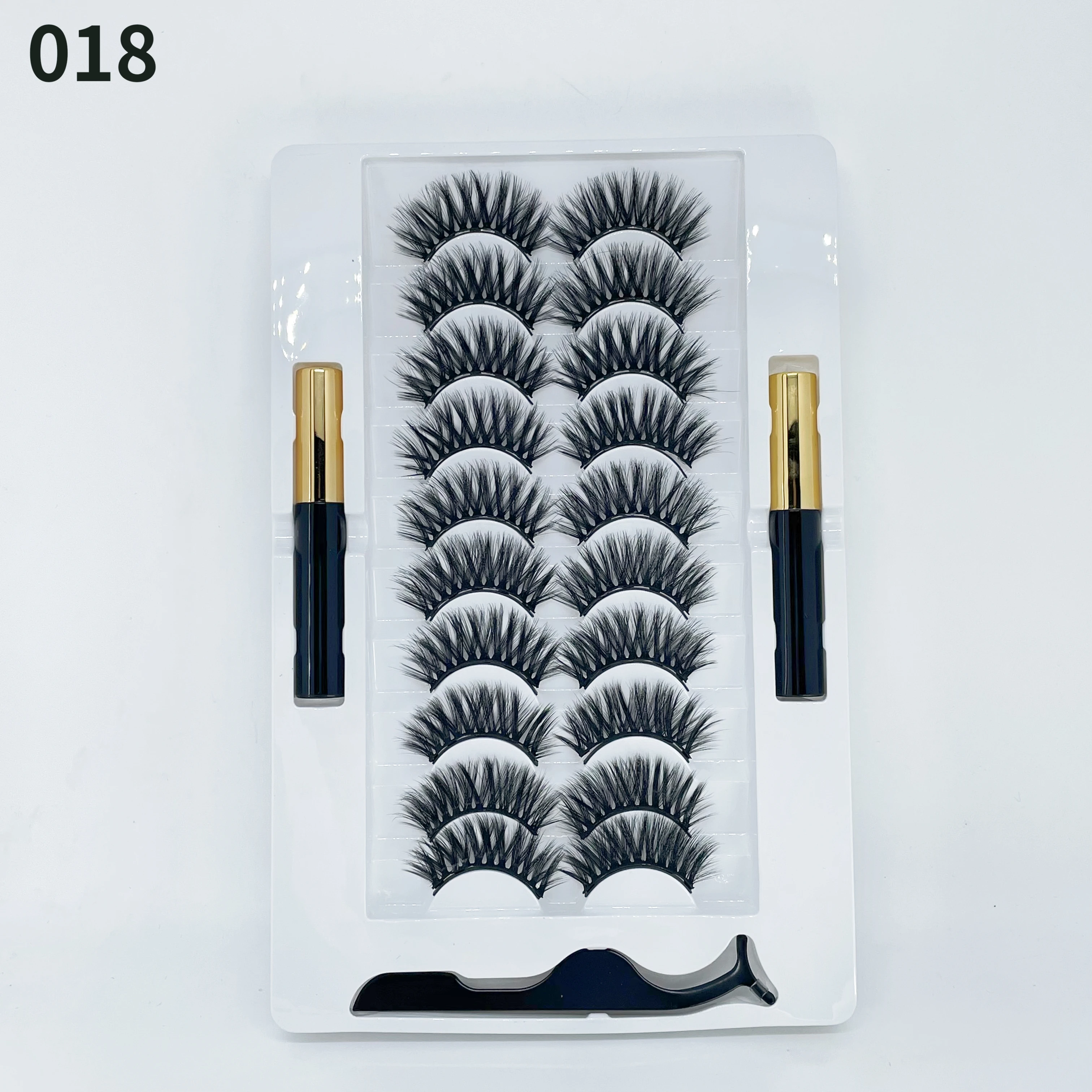 

Набор Натуральных густых долговечных мягких 3D Магнитных накладных ресниц ручной работы, 10 пар, набор магнитных тушей для глаз