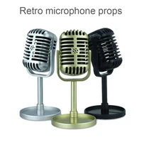 simulation classic retro dynamic vocal microphone model mic universal stand prop for live performance studio record