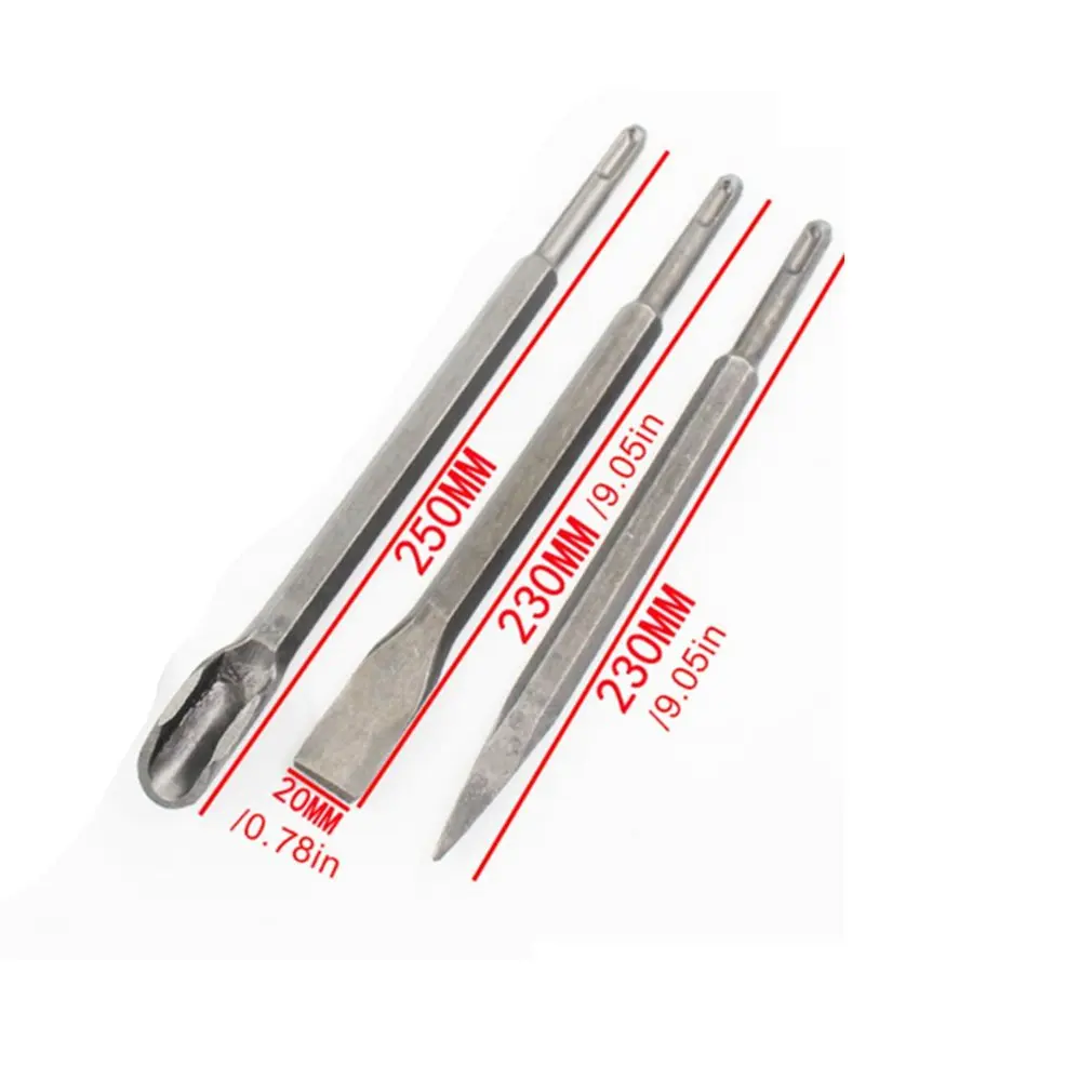 

Round Shank Pointed Flat Chisel U-Shaped Chisel Concrete Electric Hammer Drill Bit Electric Shock Widened Flat Chisel