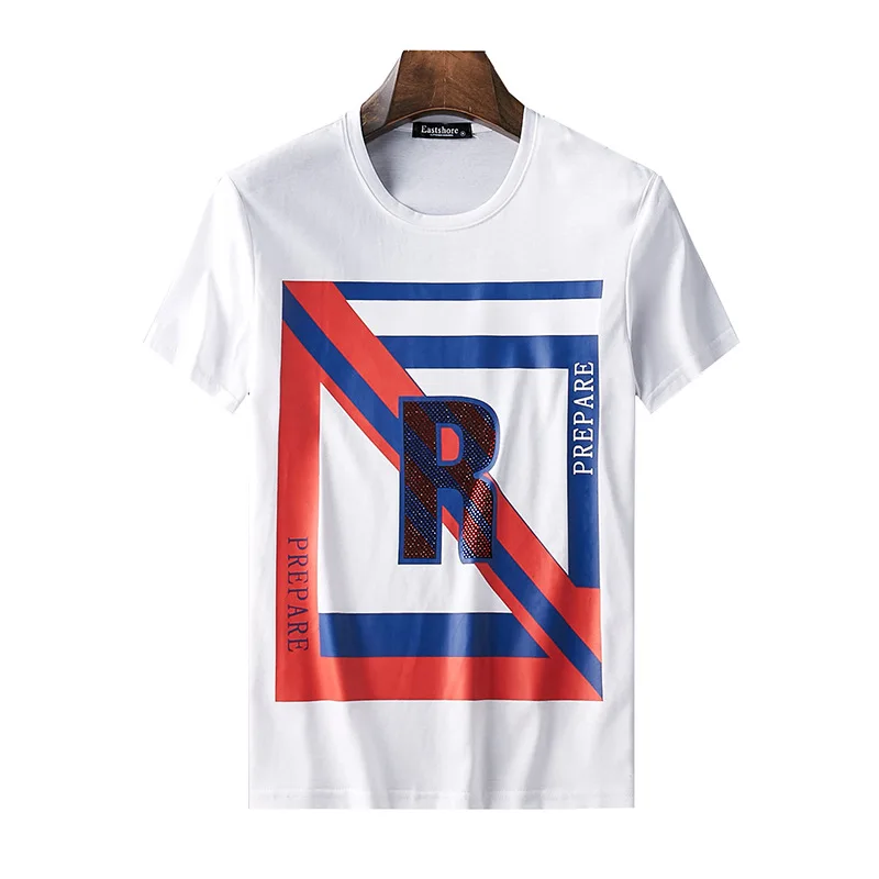 

2021 Summer Top Printed Men T Shirts Ice Cotton O Neck Short Sleeve Slim Fit Tee Shirt Homme Man Fashion Clothing Remera Hombre